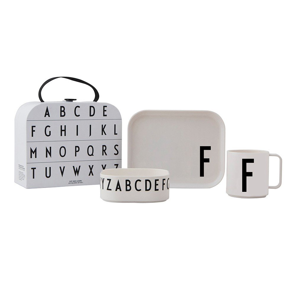 3dílný dětský jídelní set s kufříkem Design Letters Classics F v:1417753 3dílný dětský jídelní set s kufříkem Design Letters Classics F v:1417753