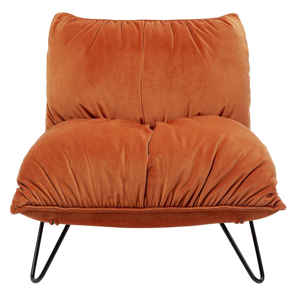 Oranžové sametové křeslo Port Pino – Kare Design v:1570806