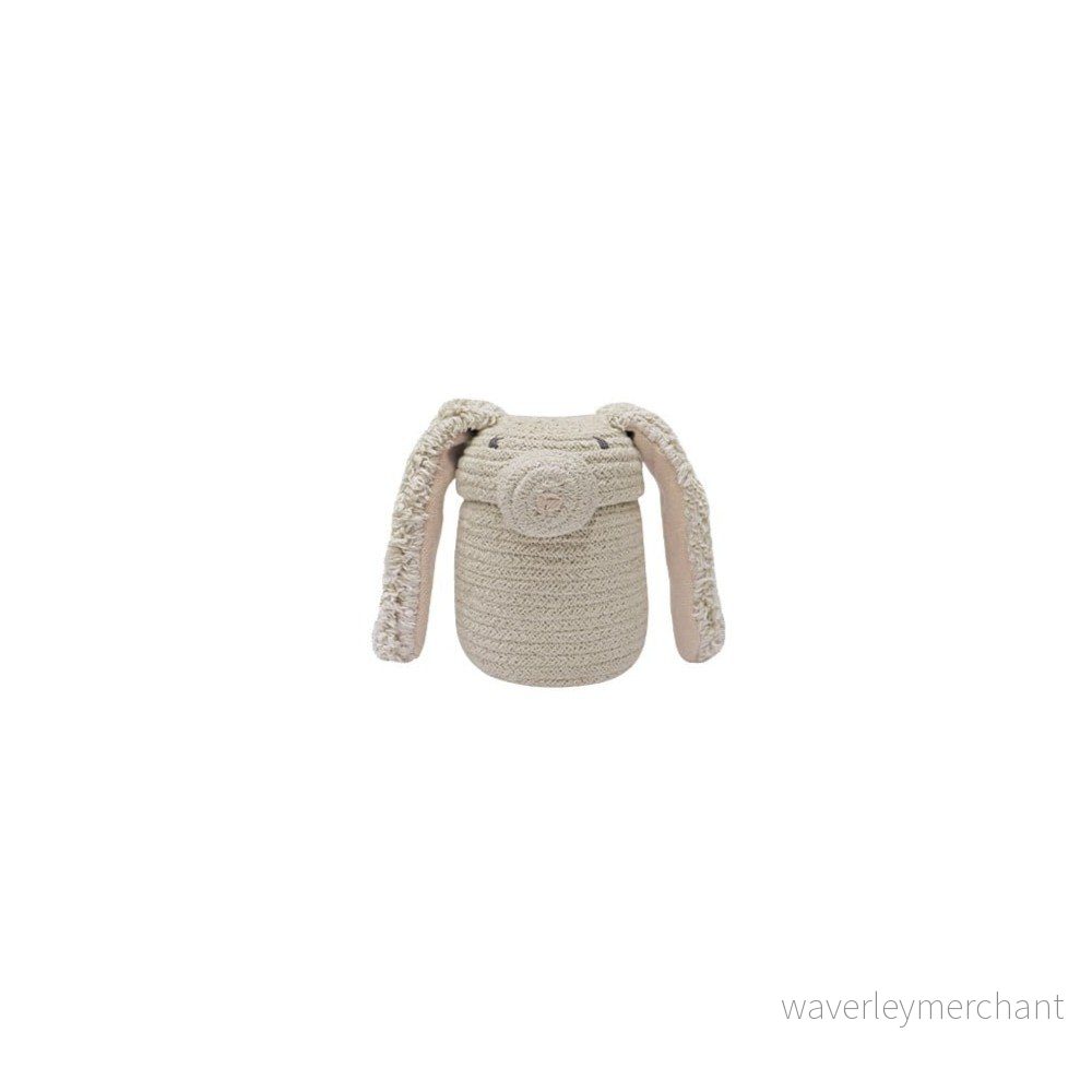 Krémový látkový dětský koš na hračky ø 15x15 cm Mini Rita the Rabbit – Lorena Canals v:1714844