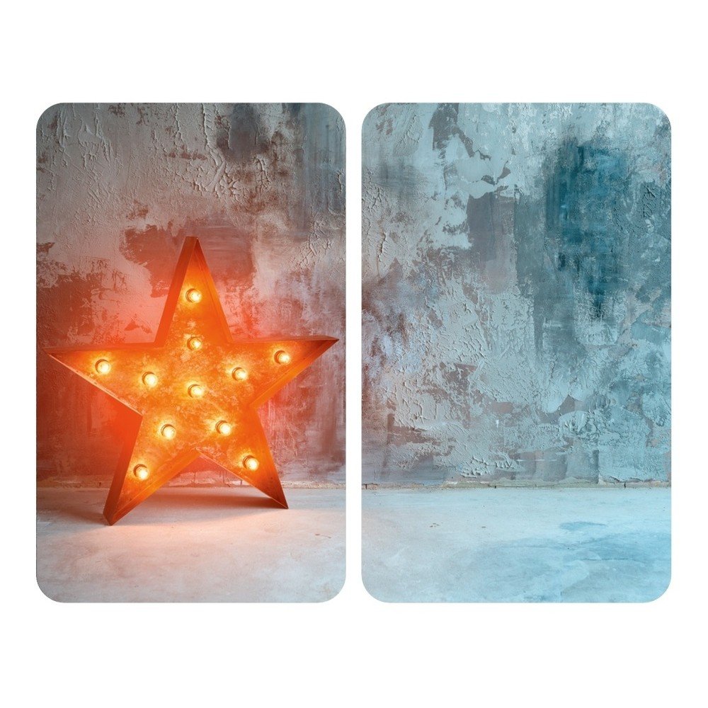 Sada 2 skleněných krytů na sporák Wenko Star, 52 x 30 cm v:1296750