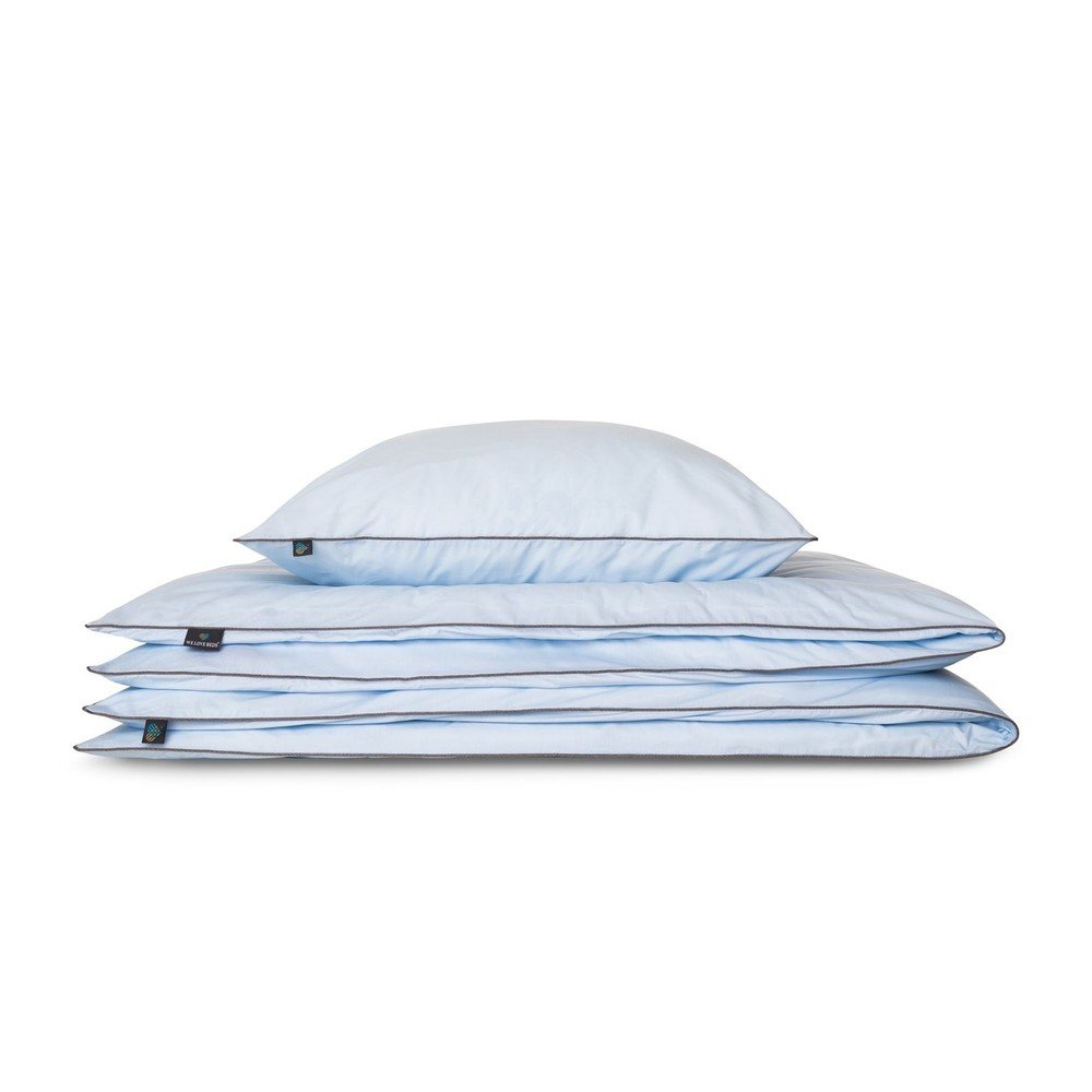 Modrý povlak na peřinu na jednolůžko z egyptské bavlny 155x200 cm Azzurro – WeLoveBeds v:1157610