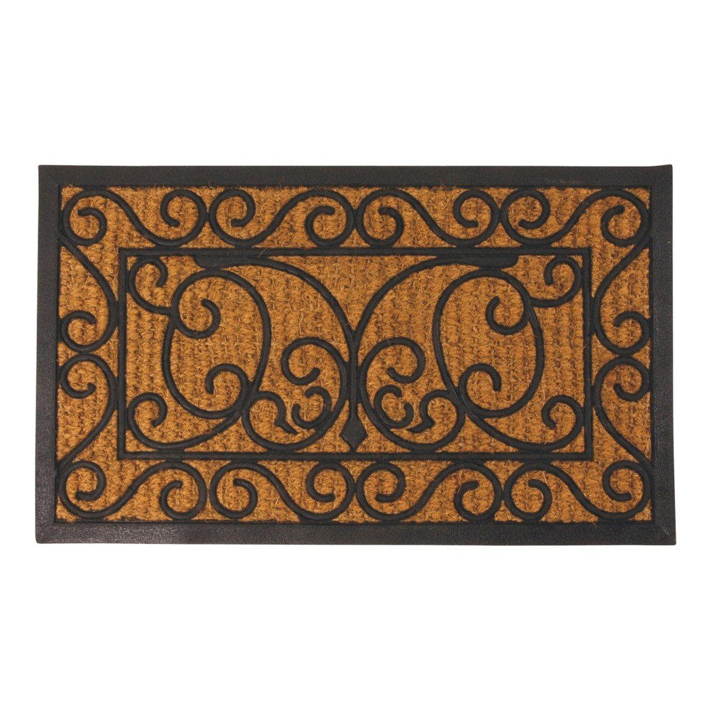 Gumová obdélníková rohožka s kokosovým vláknem Esschert Design Ornamental, 44,5 x 74,5 cm v:921698
