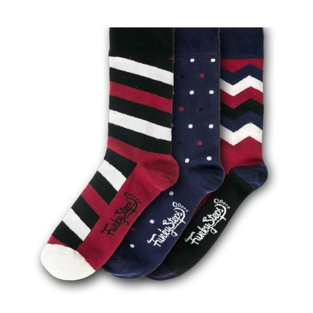 Sada 3 párů ponožek Funky Steps Red Hot, velikost 39 – 45 v:1157124