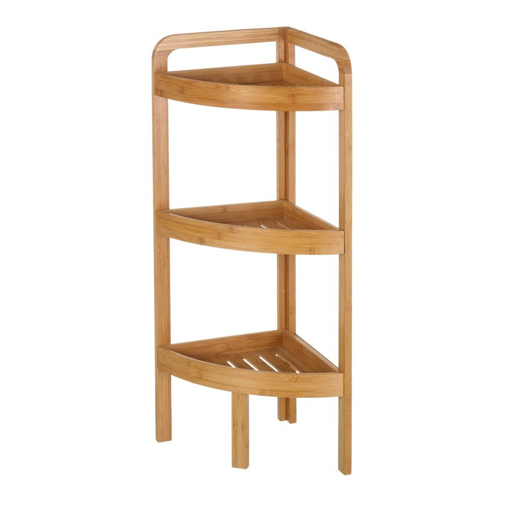 Třípatrový bambusový rohový stojan Casa Selección Bamboo v:817594