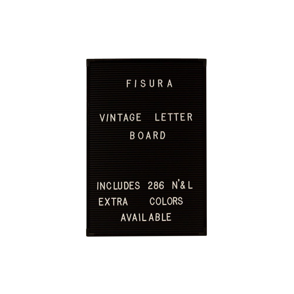 Černá nástěnná tabule s bílými písmeny Fisura Vintage v:832660
