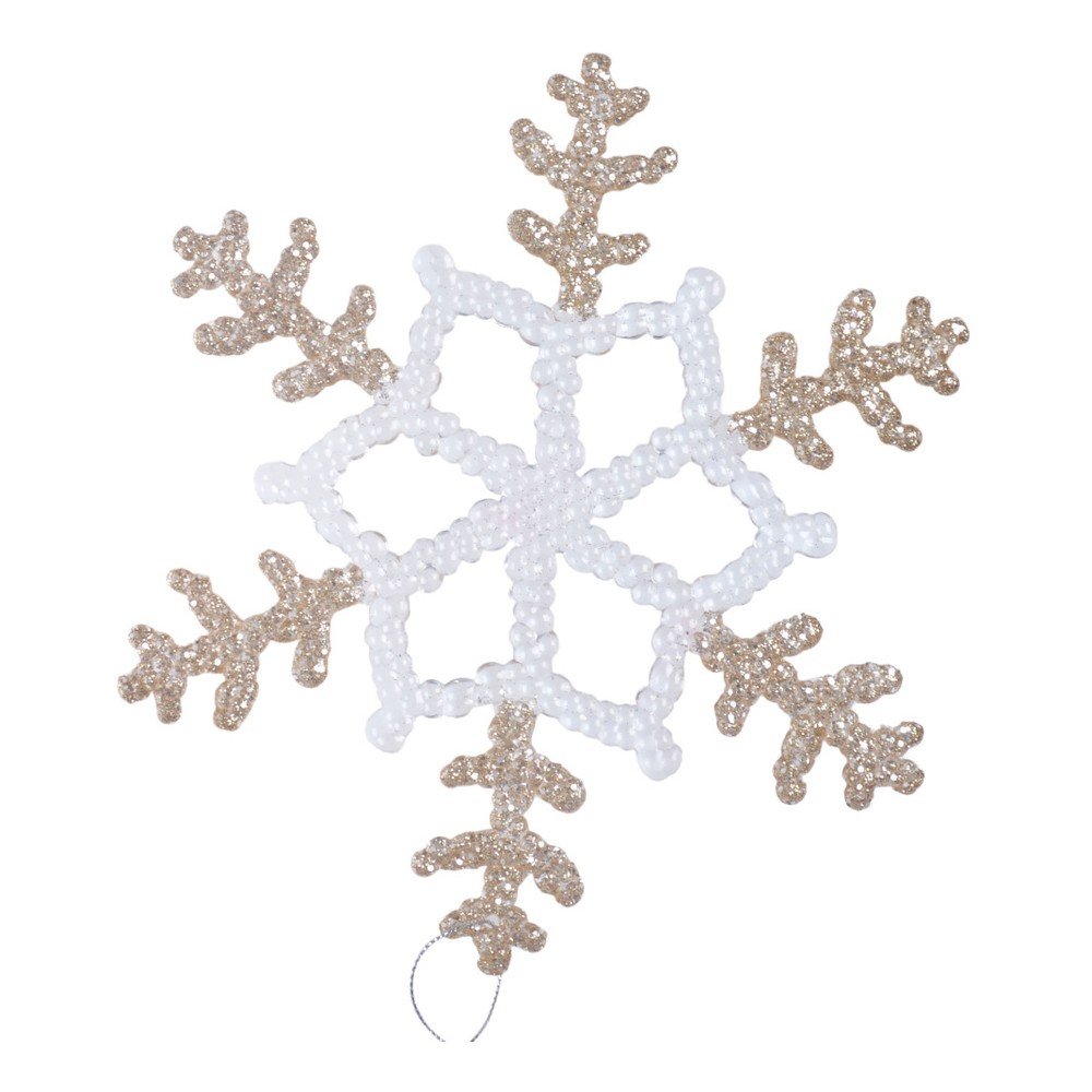 Závěsná dekorace v bílé a béžovozlaté barvě Ewax Snowflake, ⌀ 25 cm v:1130354