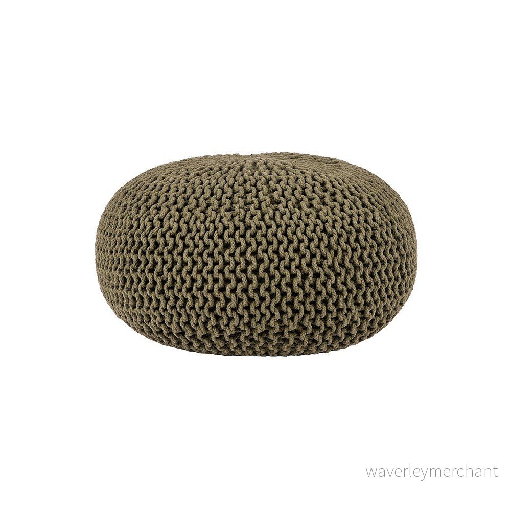 Khaki zelený pletený puf LABEL51 Knitted, ⌀ 70 cm v:1054780