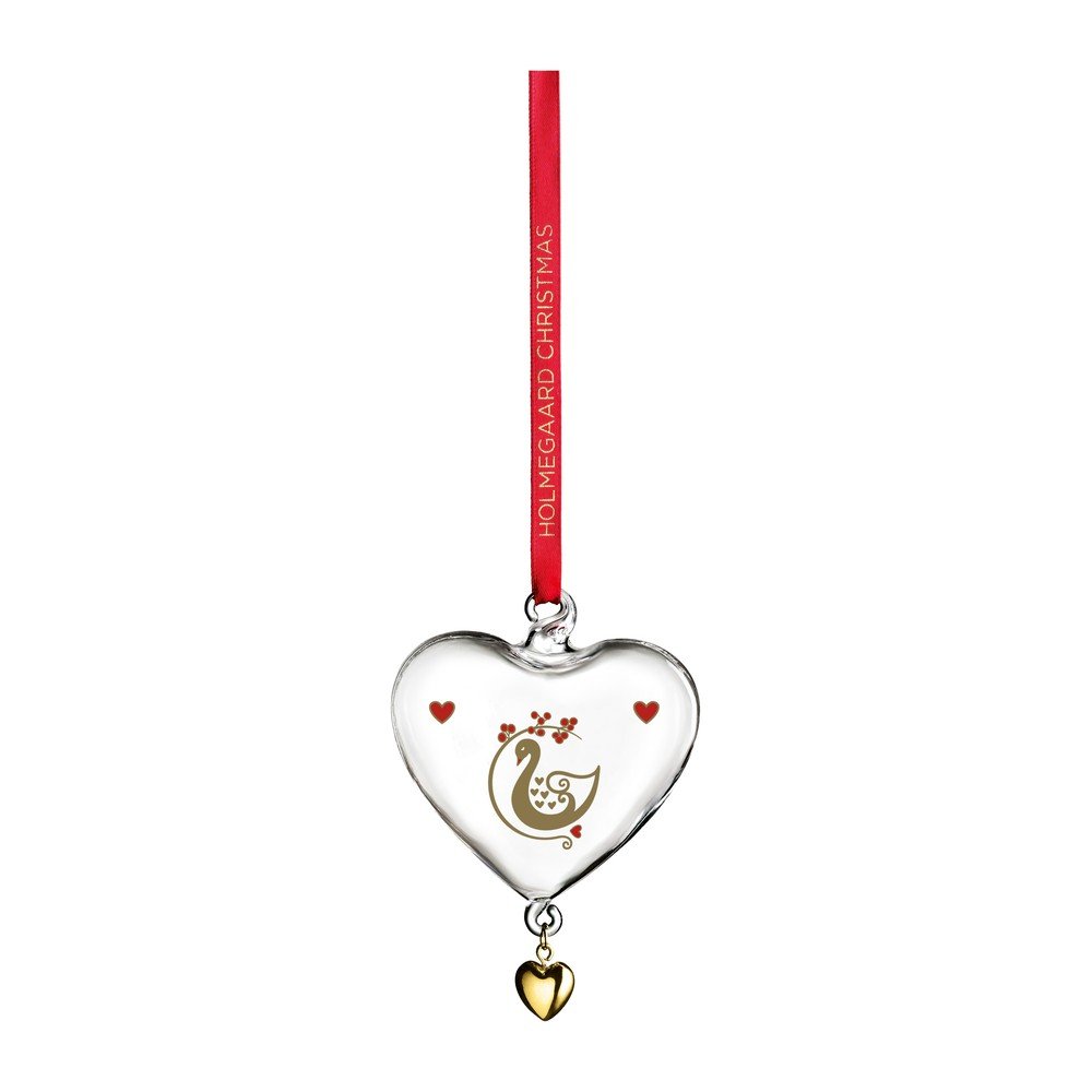 Skleněná ručně foukaná vánoční ozdoba 8 cm Ann-Sofi Romme Annual Christmas Heart 2025 – Holmegaard v:1799924