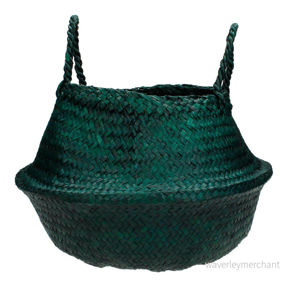 Tmavě zelený ručně pletený koš z mořské trávy HF Living, ⌀ 45 cm v:968406