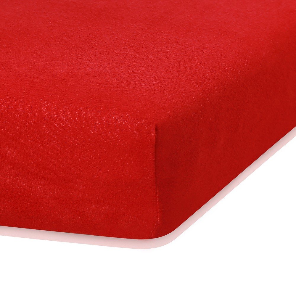 Červené elastické prostěradlo s vysokým podílem bavlny AmeliaHome Ruby, 100/120 x 200 cm v:1279488