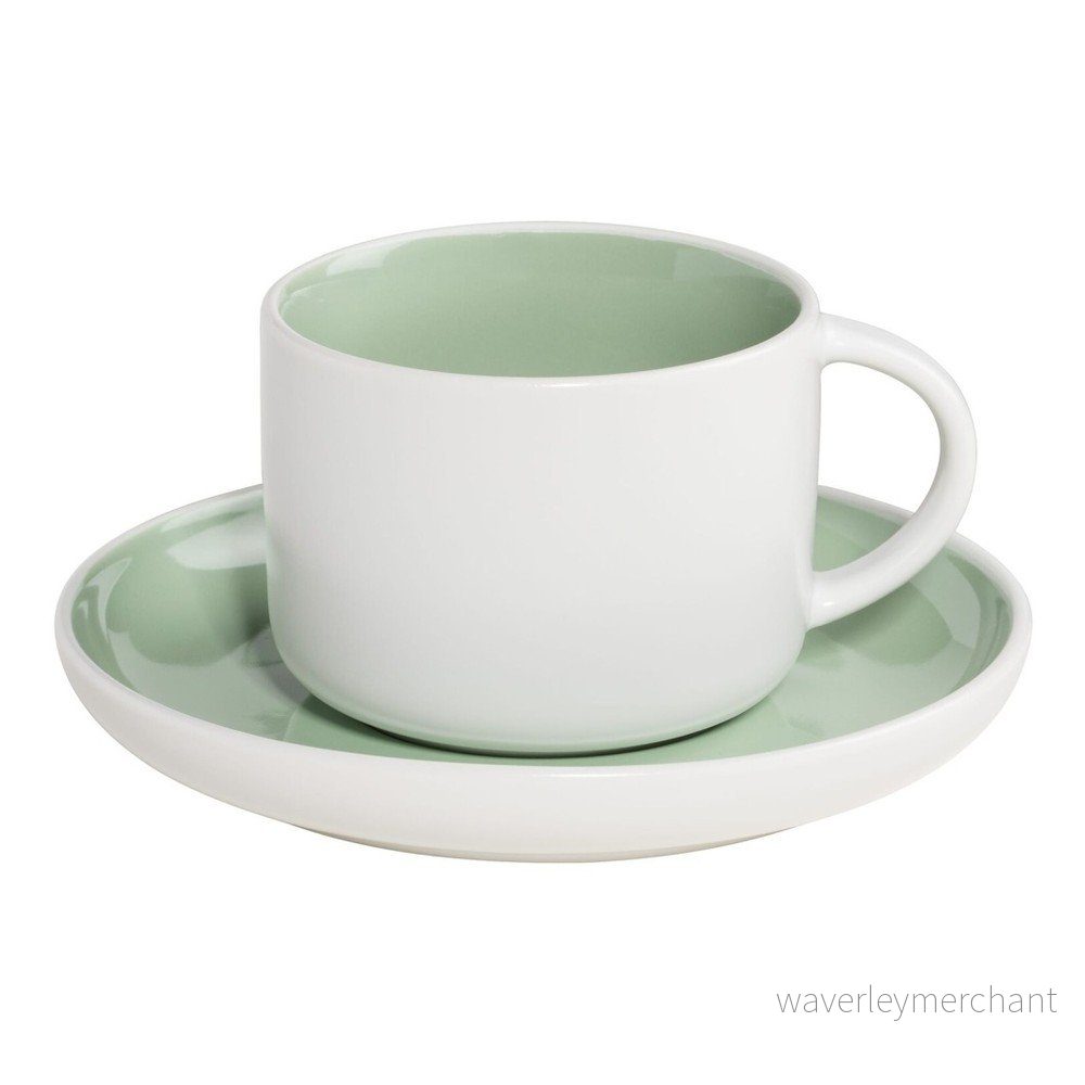 Bílo-zelený porcelánový hrnek s podšálkem Maxwell & Williams Tint, 240 ml v:1029928