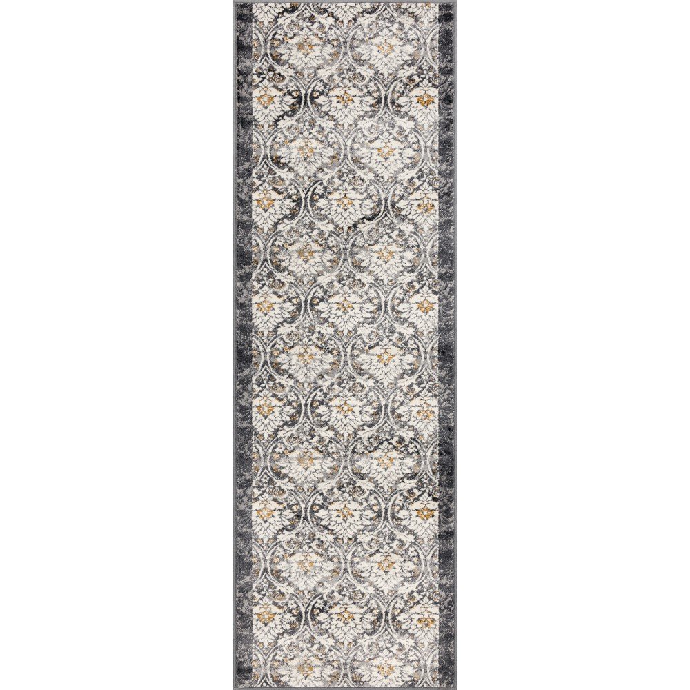 Tmavě šedý/slonovinový běhoun 80x250 cm Soft Viskan – FD v:1755512