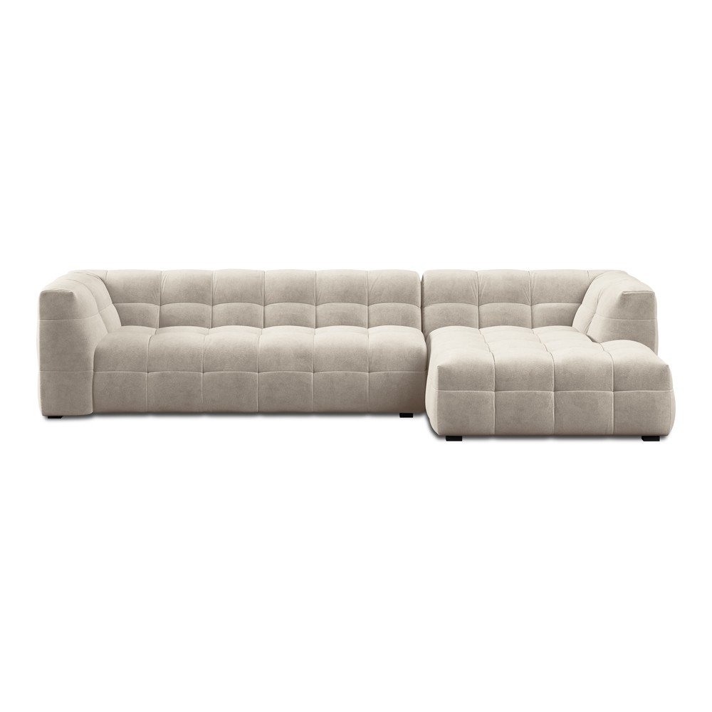Béžová sametová rohová pohovka Windsor & Co Sofas Vesta, pravý roh v:1413311