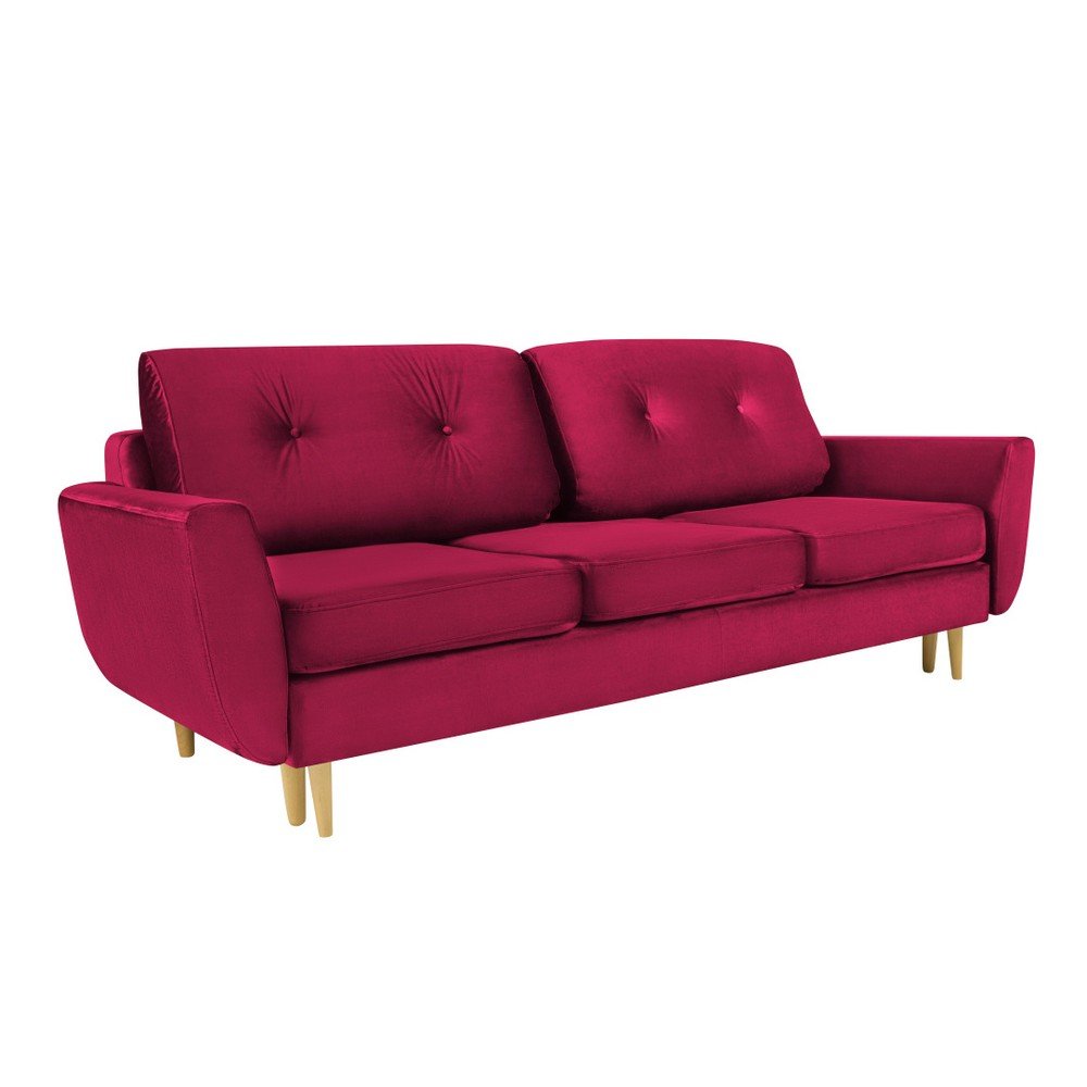 Růžová rozkládací třímístná pohovka s úložným prostorem Mazzini Sofas Silva v:983918