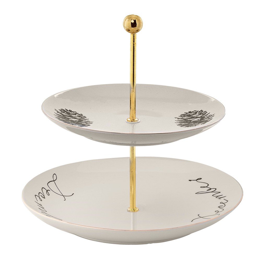 Dvoupatrový kameninový etažér Bloomingville Maria, ⌀ 20 cm v:1314146