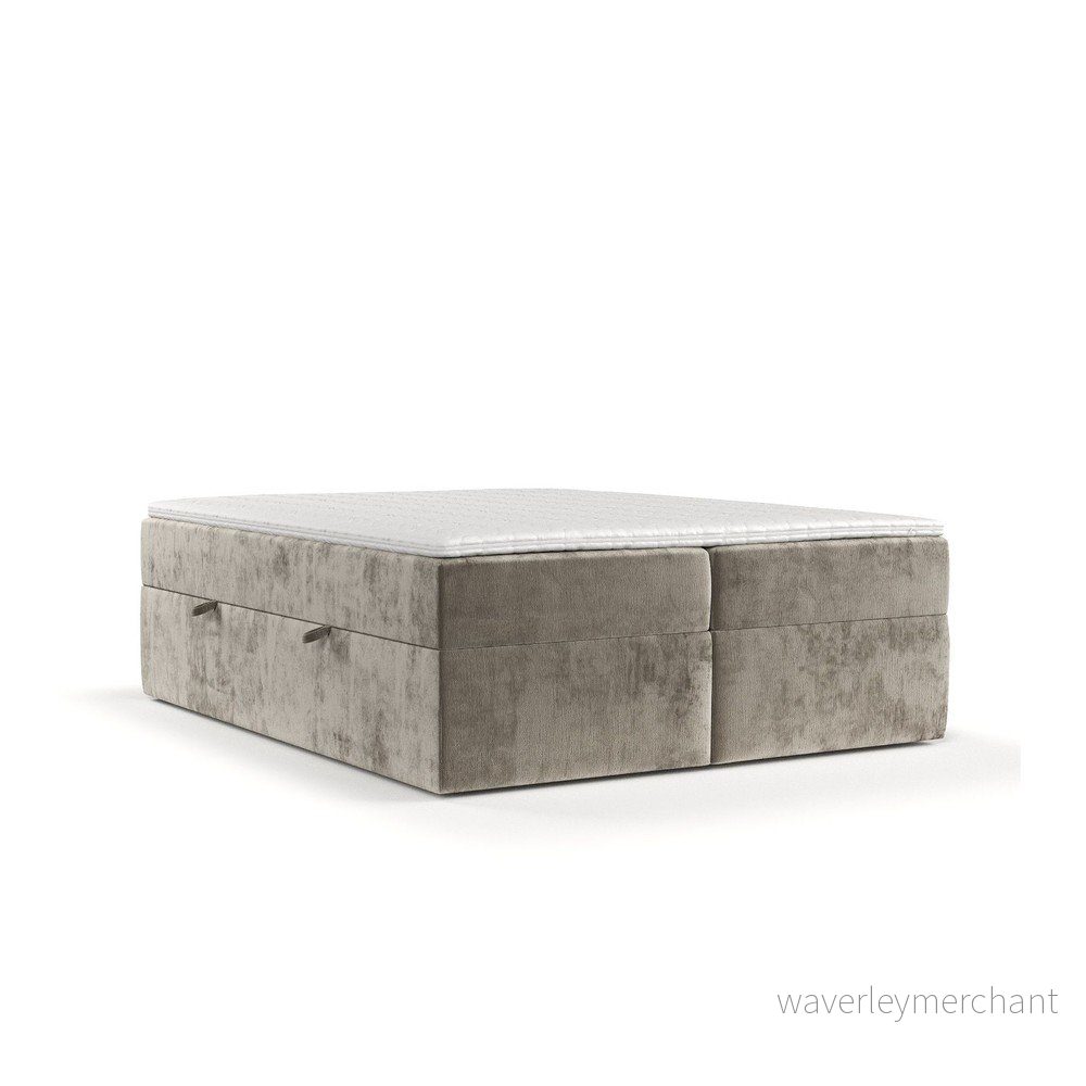 Světle hnědá boxspring postel s úložným prostorem 160x200 cm Yoko – Maison de Rêve v:1662466