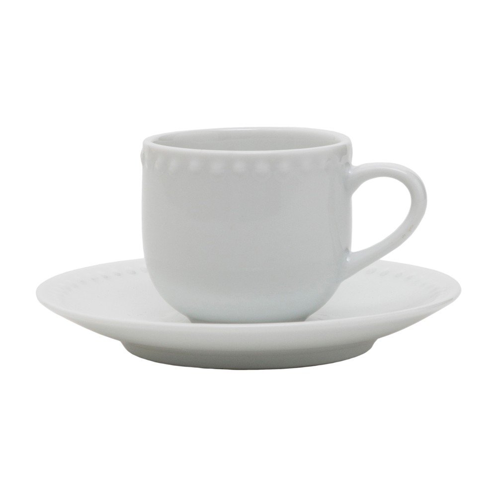 Sada 6 porcelánových hrnků na kávu s podšálky Kasanova White Dream v:1203066