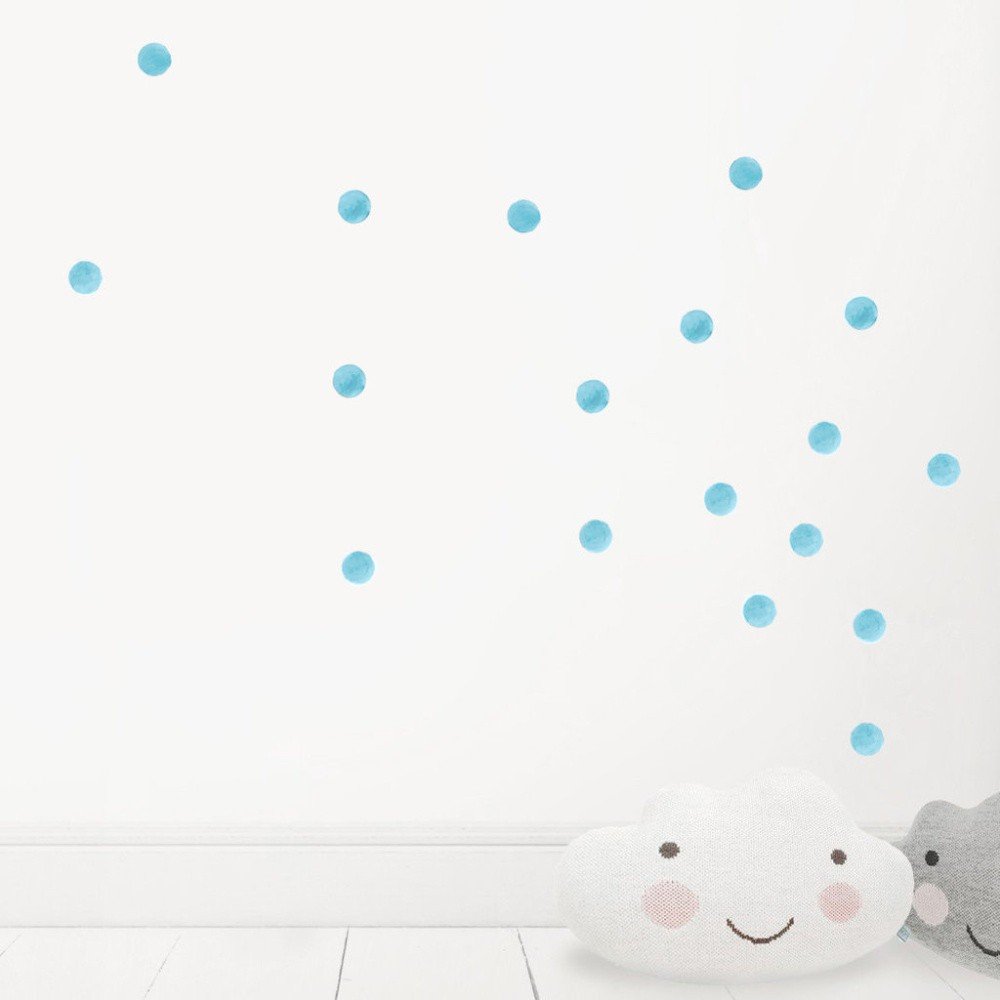 Světle modré nástěnné znovu snímatelné samolepky Chocovenyl Dots v:1043000