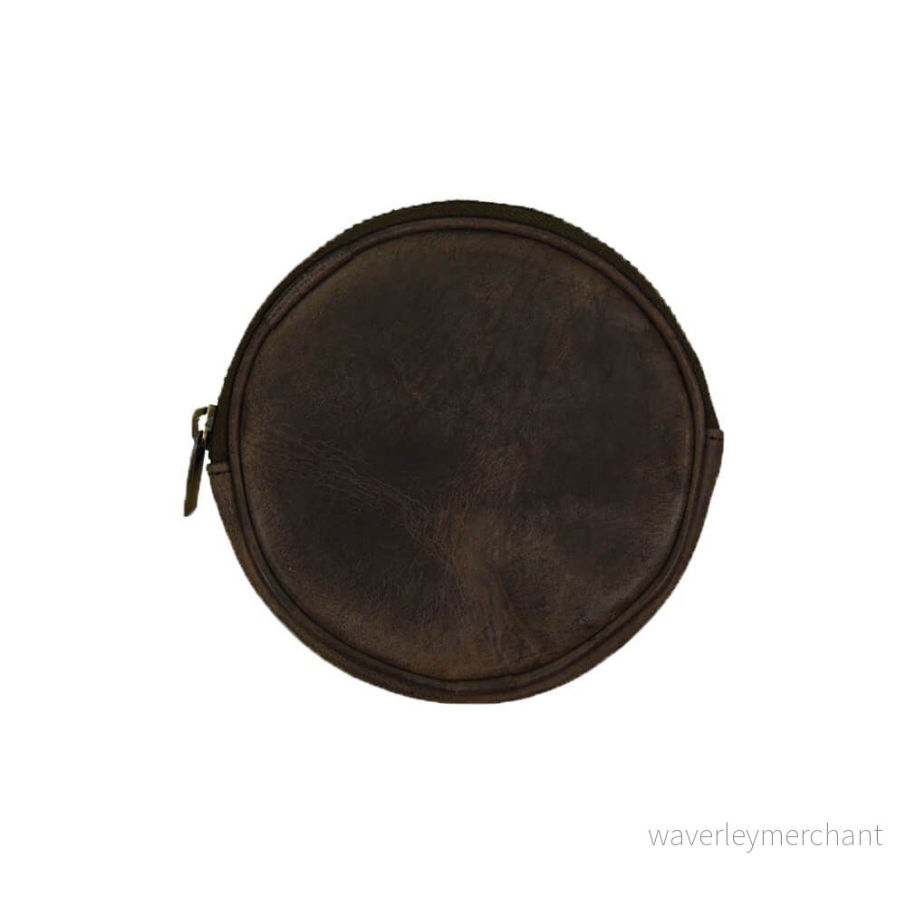 Tmavě hnědé kožené kulatá taštička O My Bag Luna v:1148378