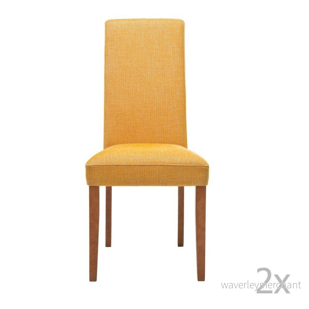 Sada 2 žlutých jídelních židlí s podnožím z bukového dřeva Kare Design Rhytm v:973528