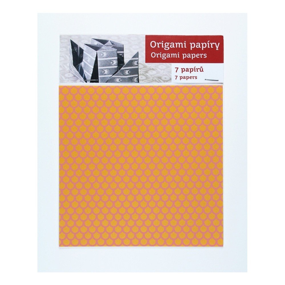Růžovo-žluté origami papíry Calico v:692854
