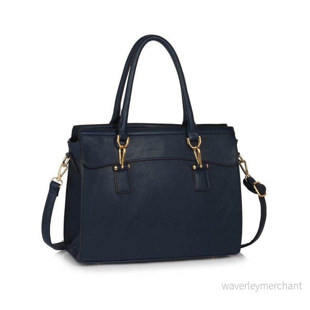 Tmavě modrá kabelka z eko kůže L&S Bags Paulina v:848558