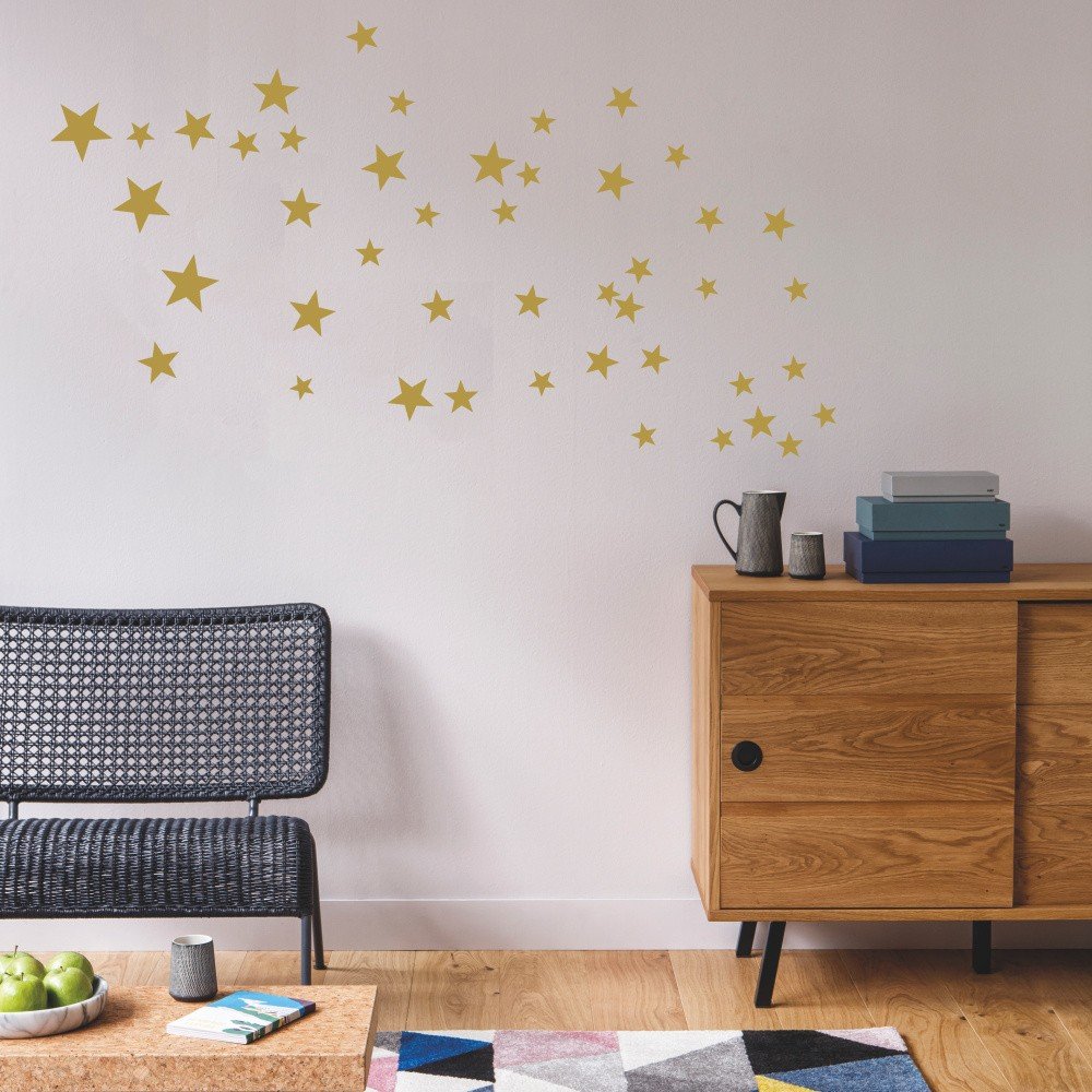 Nástěnné samolepky ve zlaté barvě Art For Kids Stars v:970574