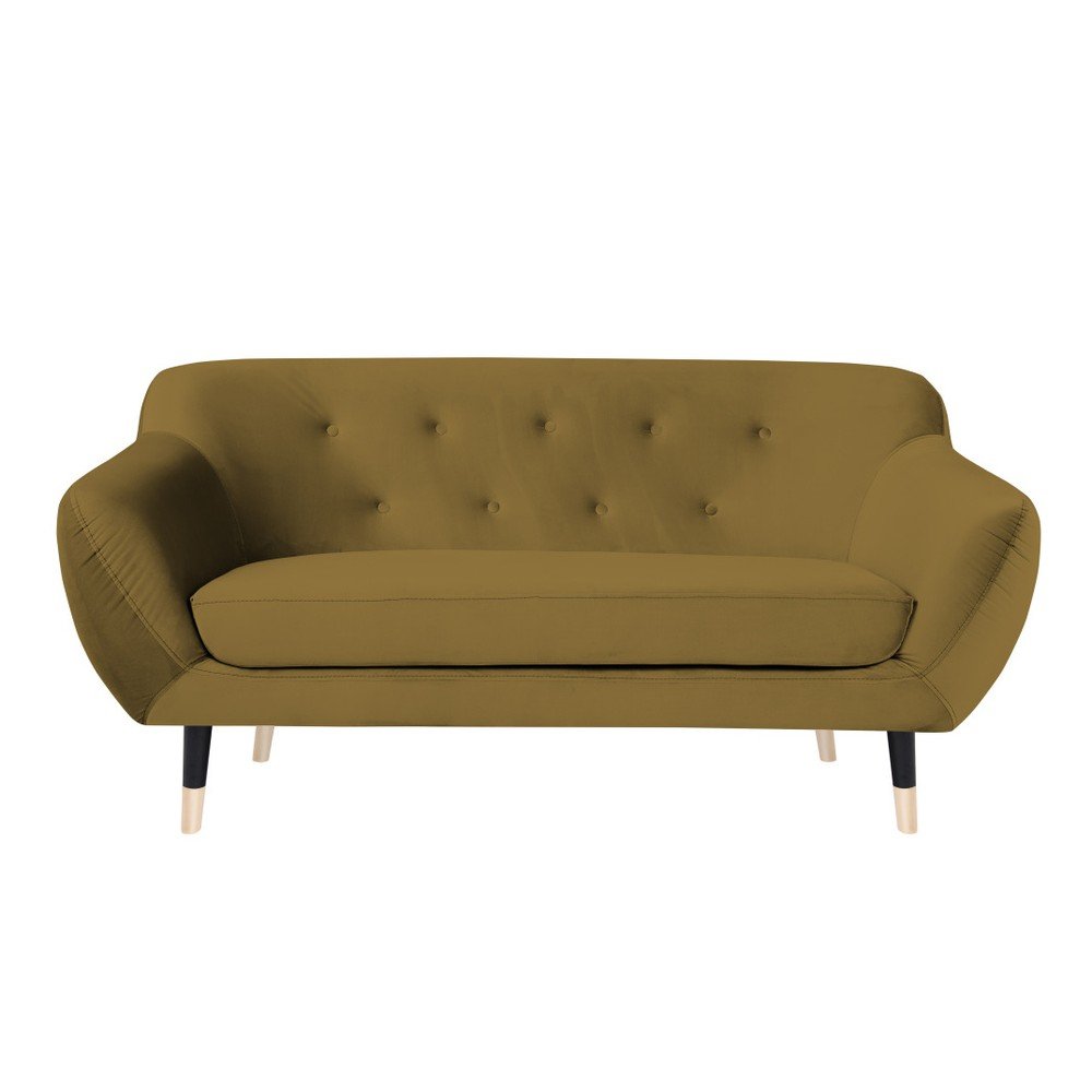 Hořčicově žlutá pohovka s černými nohami Mazzini Sofas Amelie, 158 cm v:983876
