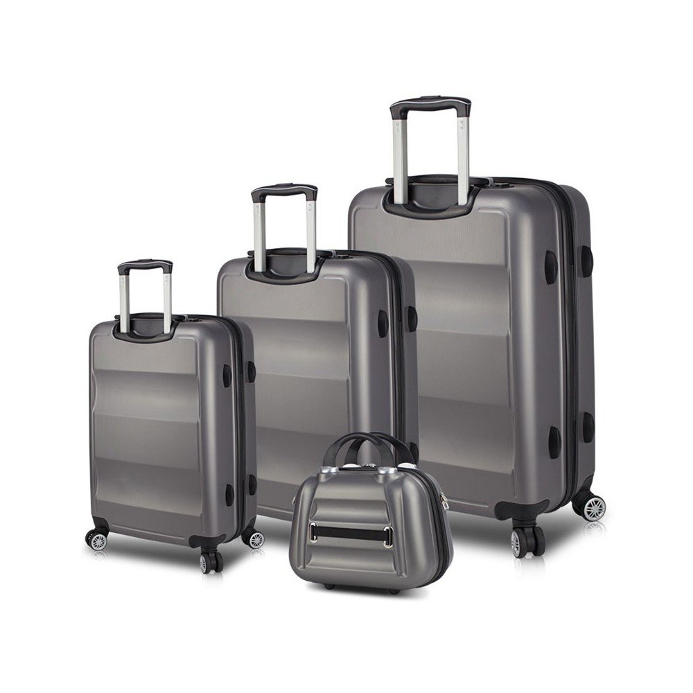 Sada 3 šedých cestovních kufrů na kolečkách s USB porty a příručního kufříku My Valice LASSO Travel Set v:1220174