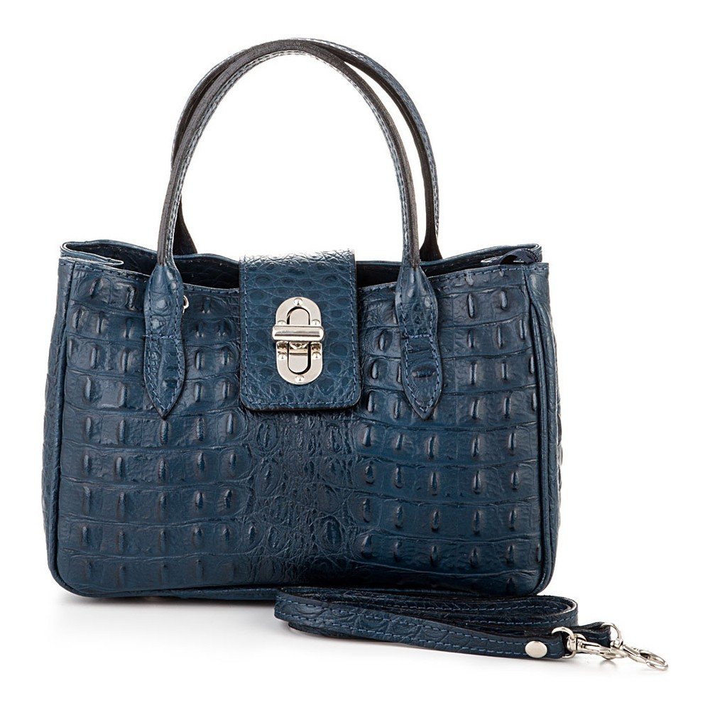 Modrá kožená kabelka Pitti Bags Venezia v:793584