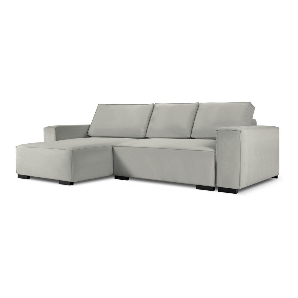Světle šedá manšestrová rozkládací variabilní rohová pohovka Mazzini Sofas Azalea v:1412753