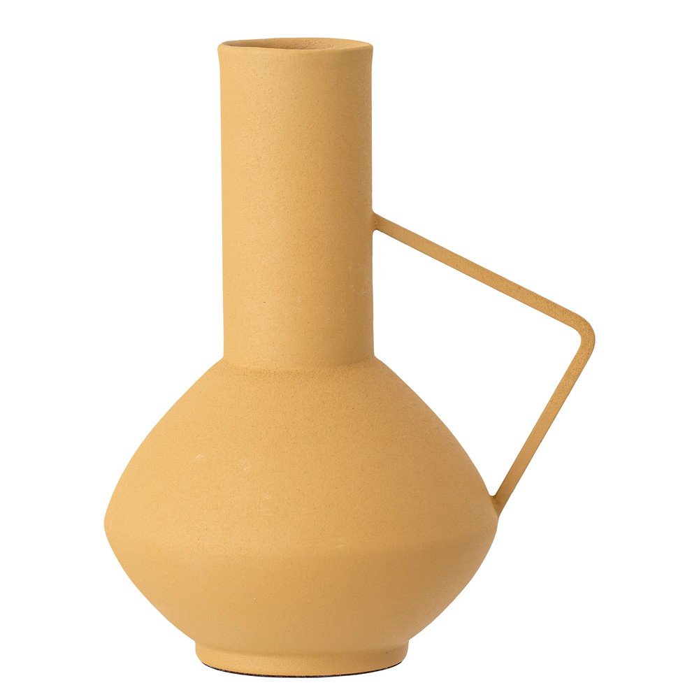 Žlutá kovová váza Bloomingville Irine, výška 21 cm v:1393633