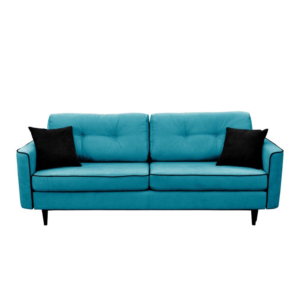 Tyrkysová rozkládací pohovka s černými nohami Mazzini Sofas Magnolia v:960106