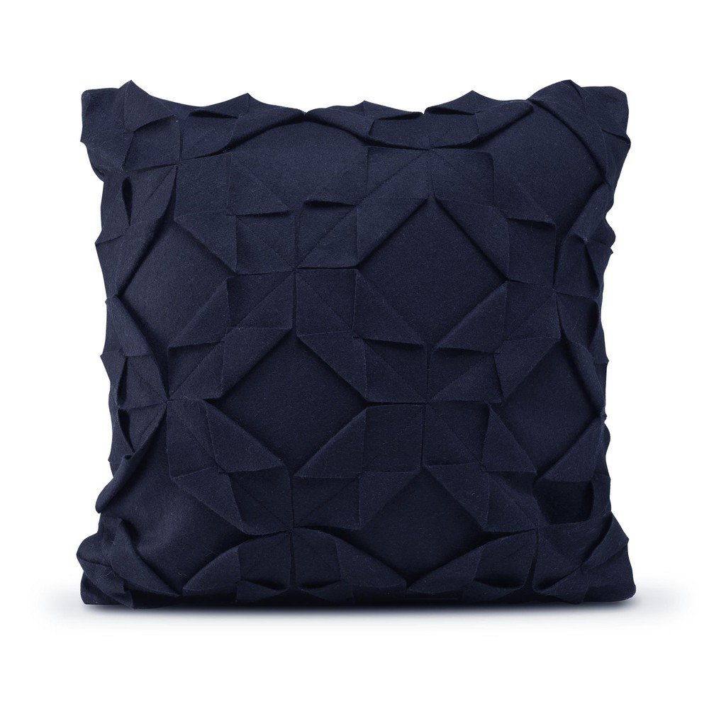 Tmavě modrý vlněný povlak na polštář HF Living Felt Structured, 50 x 50 cm v:1018686