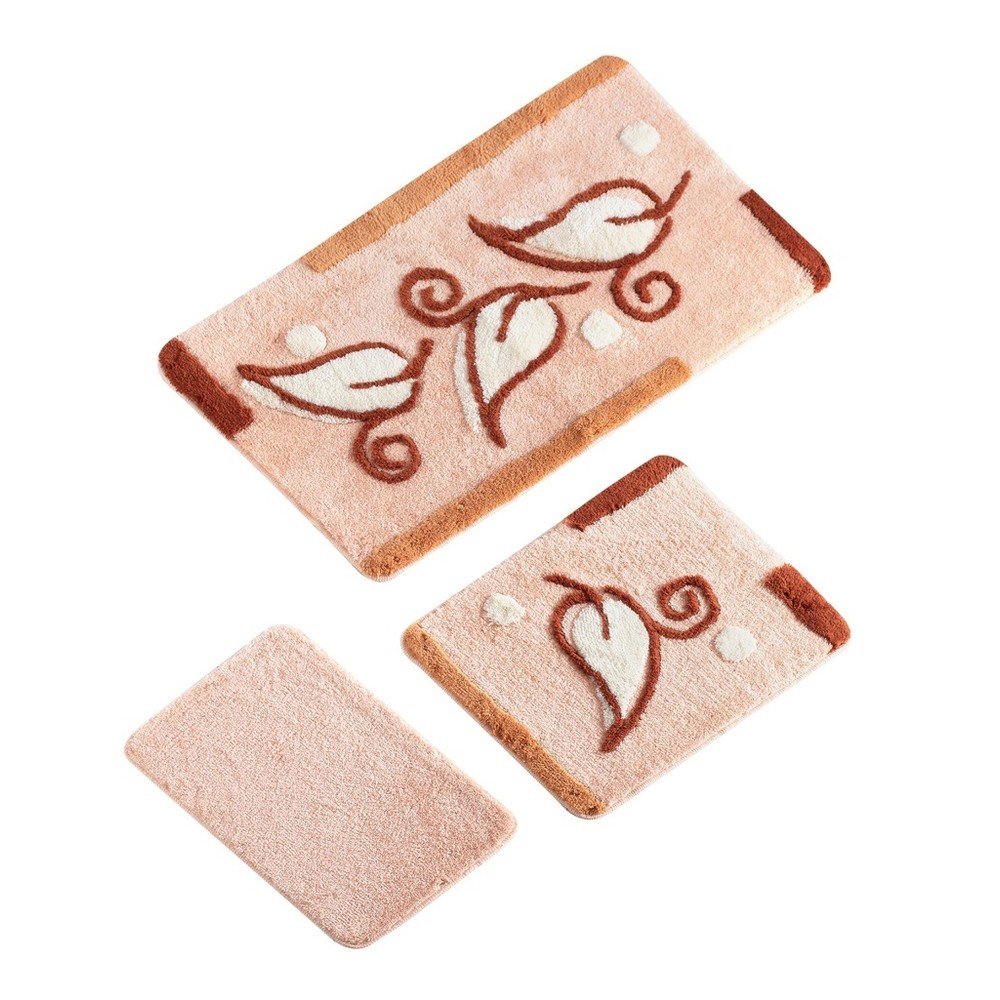 Sada 3 růžových koupelnových předložek Werka Bath Mat Mengo v:1156050
