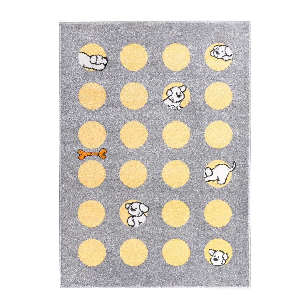 Žluto-šedý koberec Mazzini Sofas Puppy, 133 x 190 cm v:1115806