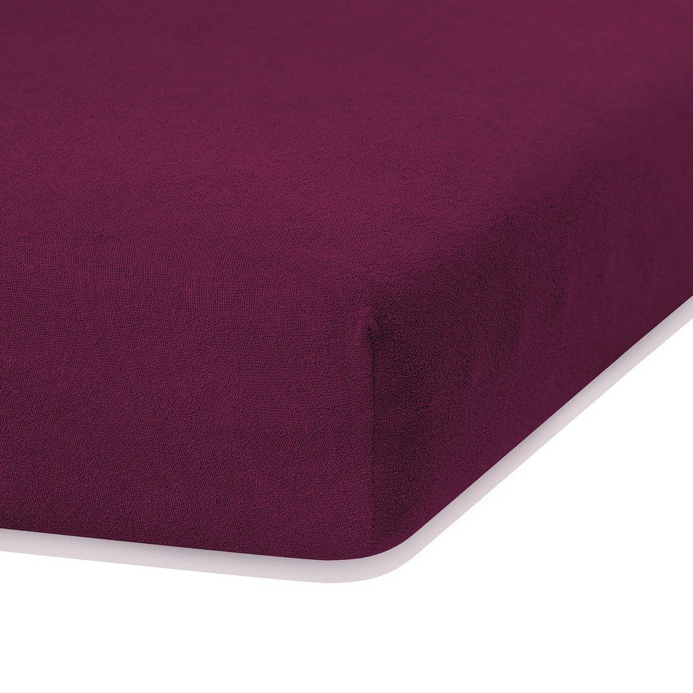 Tmavě fialové elastické prostěradlo s vysokým podílem bavlny AmeliaHome Ruby, 100/120 x 200 cm v:1279318