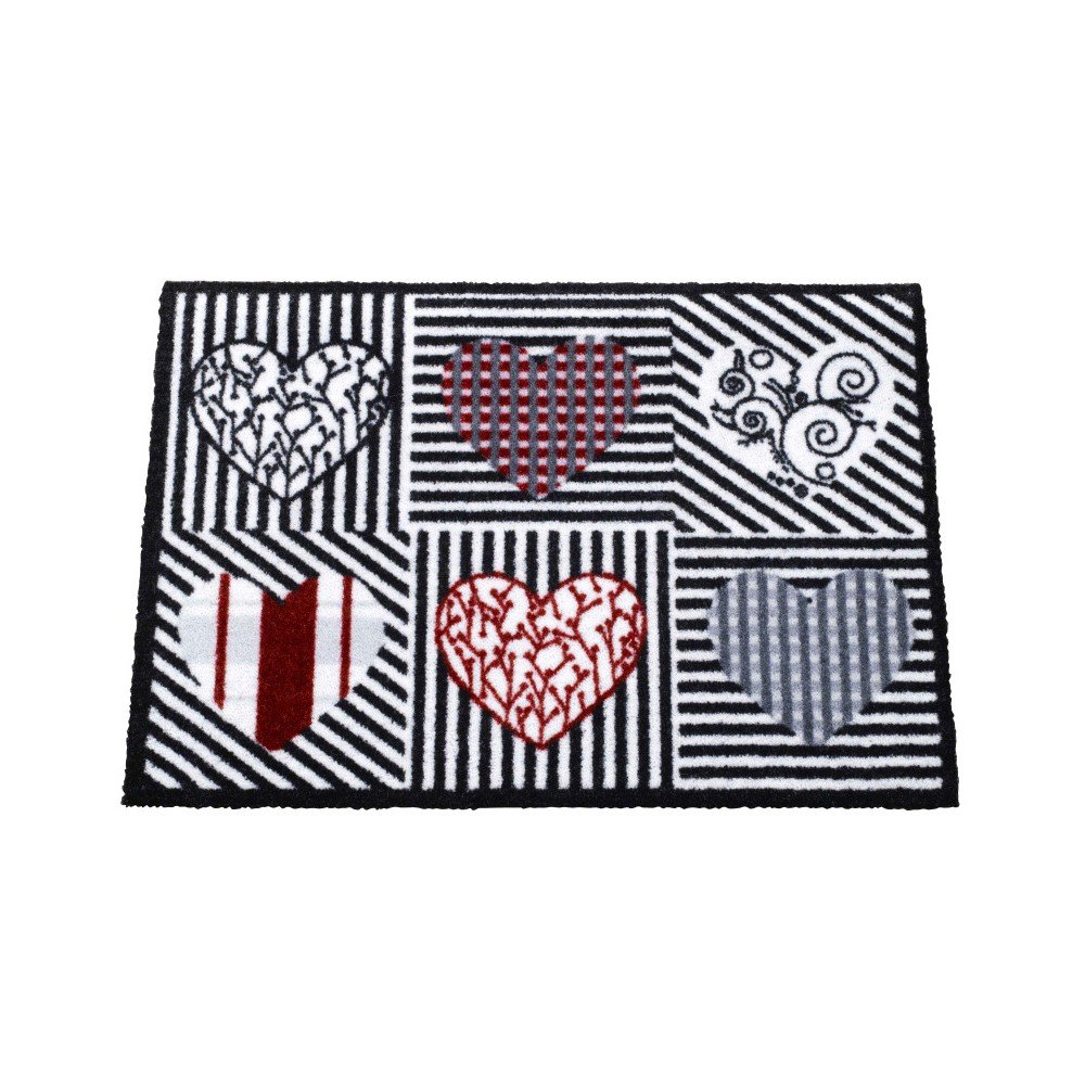 Černo-červený koberec Zala Living Hearts, 50x70 cm v:775400