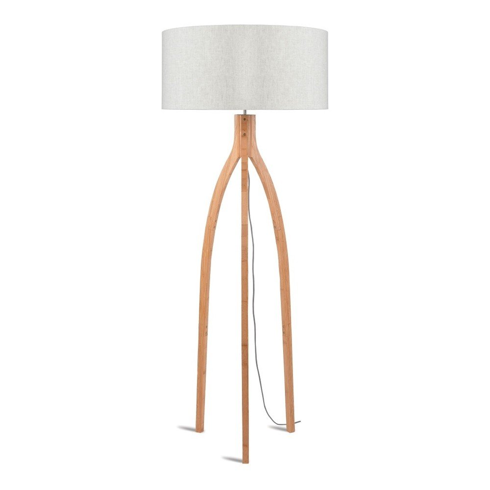Stojací lampa se světle béžovým stínidlem a konstrukcí z bambusu Good&Mojo Annapurna v:927988