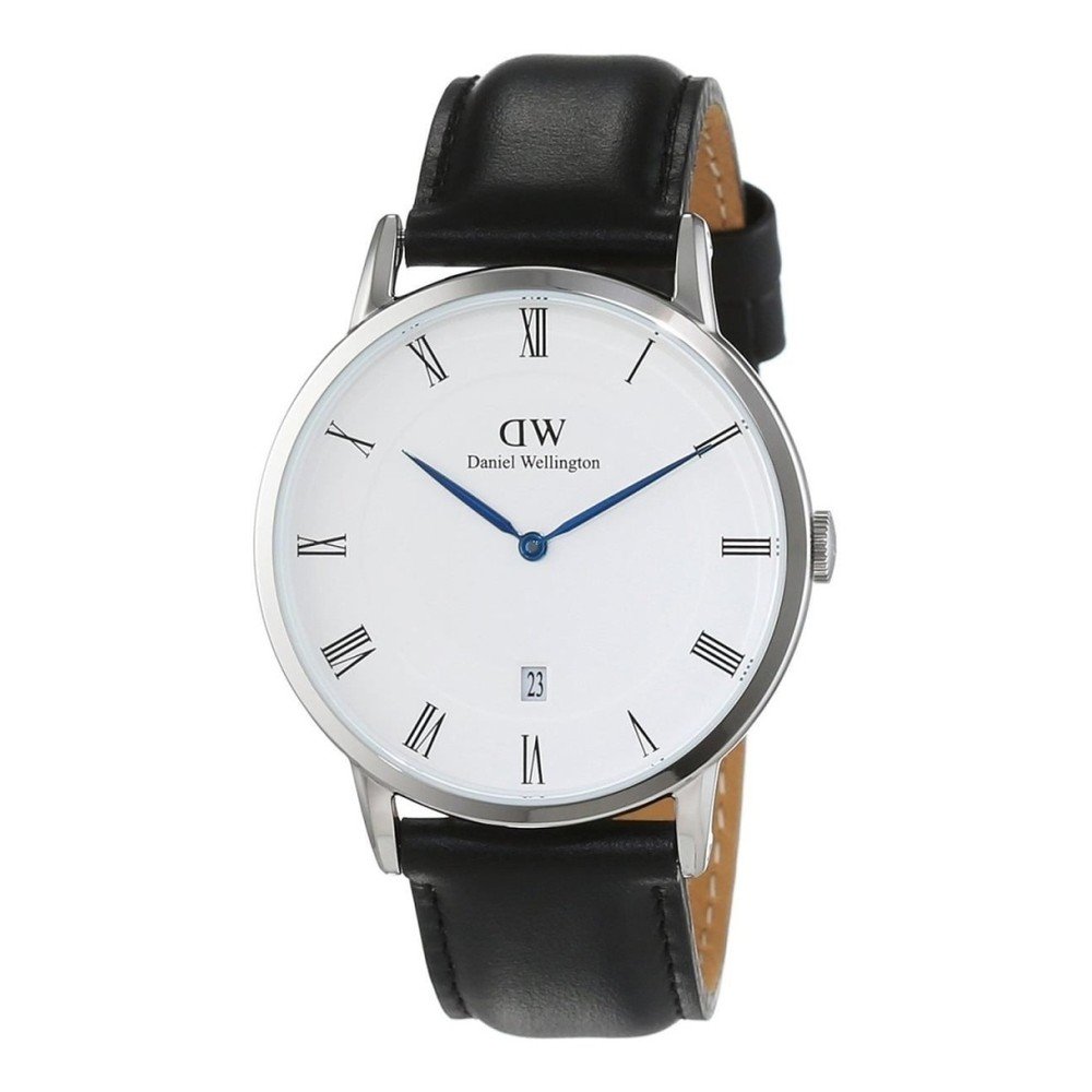 Dámské hodinky s černým páskem Daniel Wellington Sheffield Silver, ⌀ 34 mm v:902662