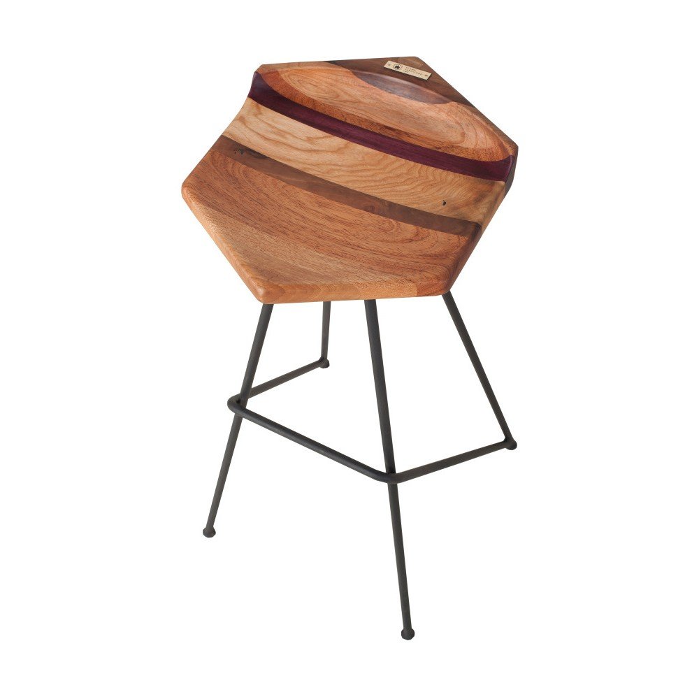 Barová židle se sedákem ze dřeva laskavce FLAME furniture Inc. Ber-hex v:967694