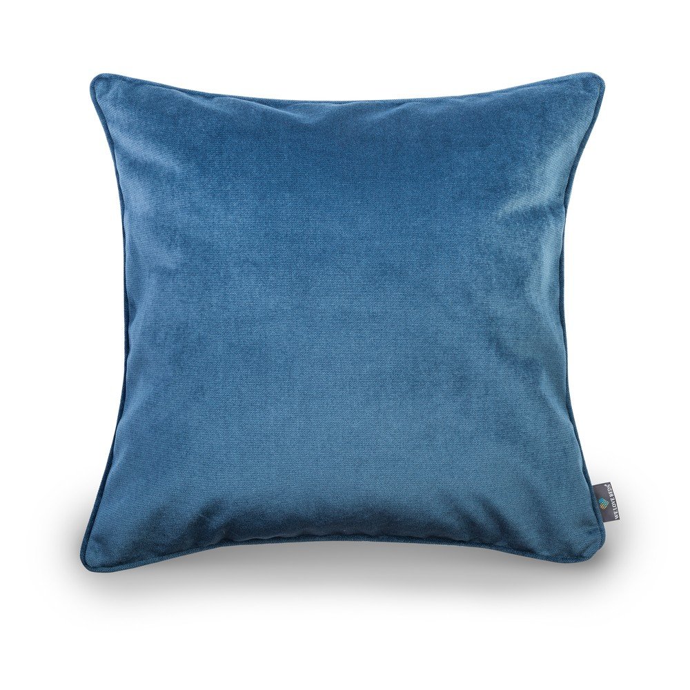 Modrý povlak na polštář se sametovým povrchem WeLoveBeds Jeans, 50 x 50 cm v:1372307
