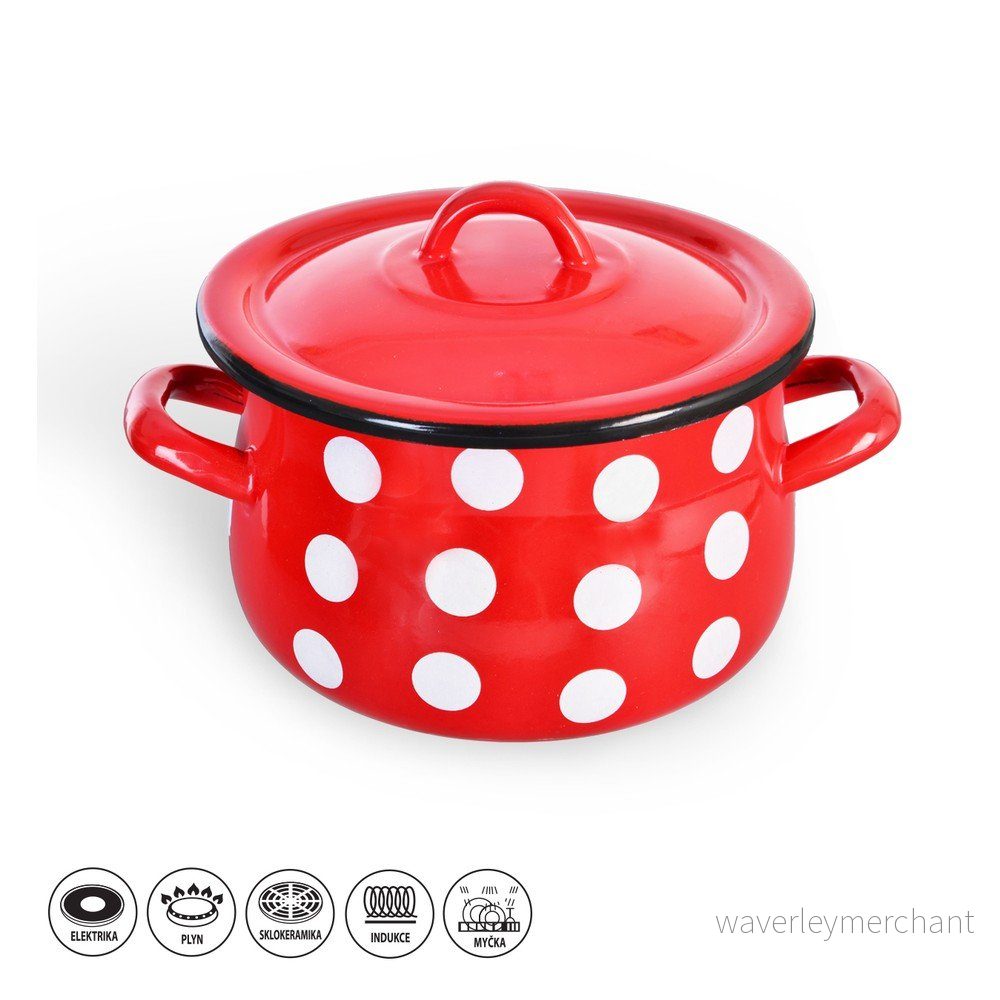 Červený smaltovaný hrnec s poklicí Orion Belly, ⌀ 18 cm v:1141706