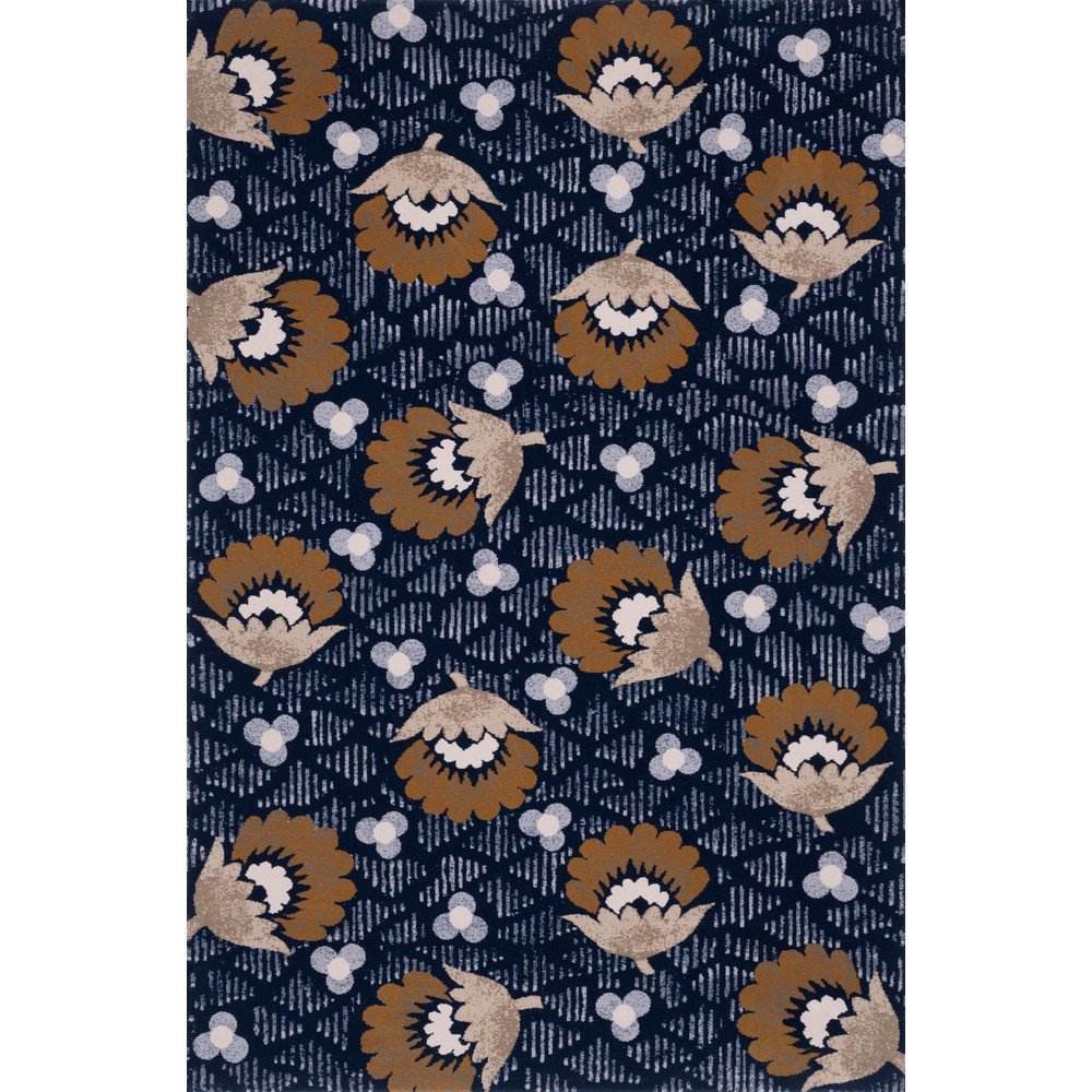 Tmavě modrý vlněný koberec 133x190 cm Chintz – Agnella v:1638768