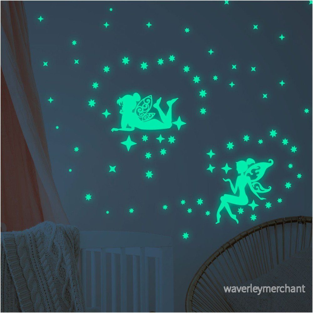Sada nástěnných dětských svítících samolepek Ambiance Glow In The Dark Big Fairies v:1311550