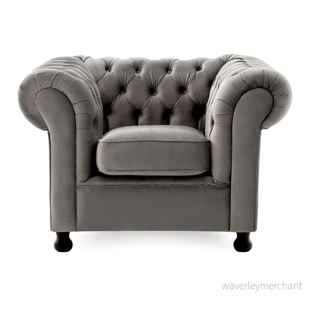 Šedé křeslo Vivonita Chesterfield v:1084546
