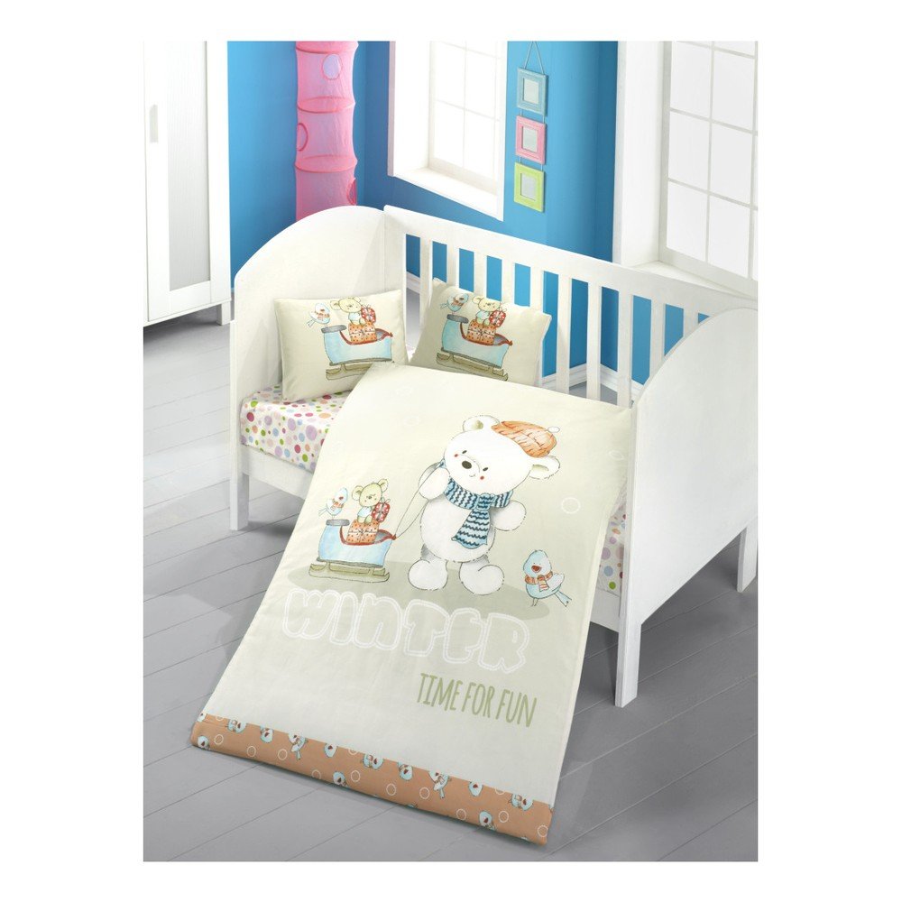 Set bavlněného dětského povlečení s prostěradlem Soft Bear, 100 x 150 cm v:1115084