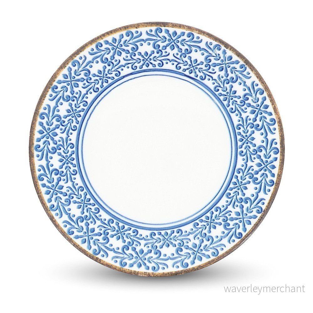 Bílý/modrý dezertní porcelánový talíř ø 21 cm Azul – BonBistro v:1934910