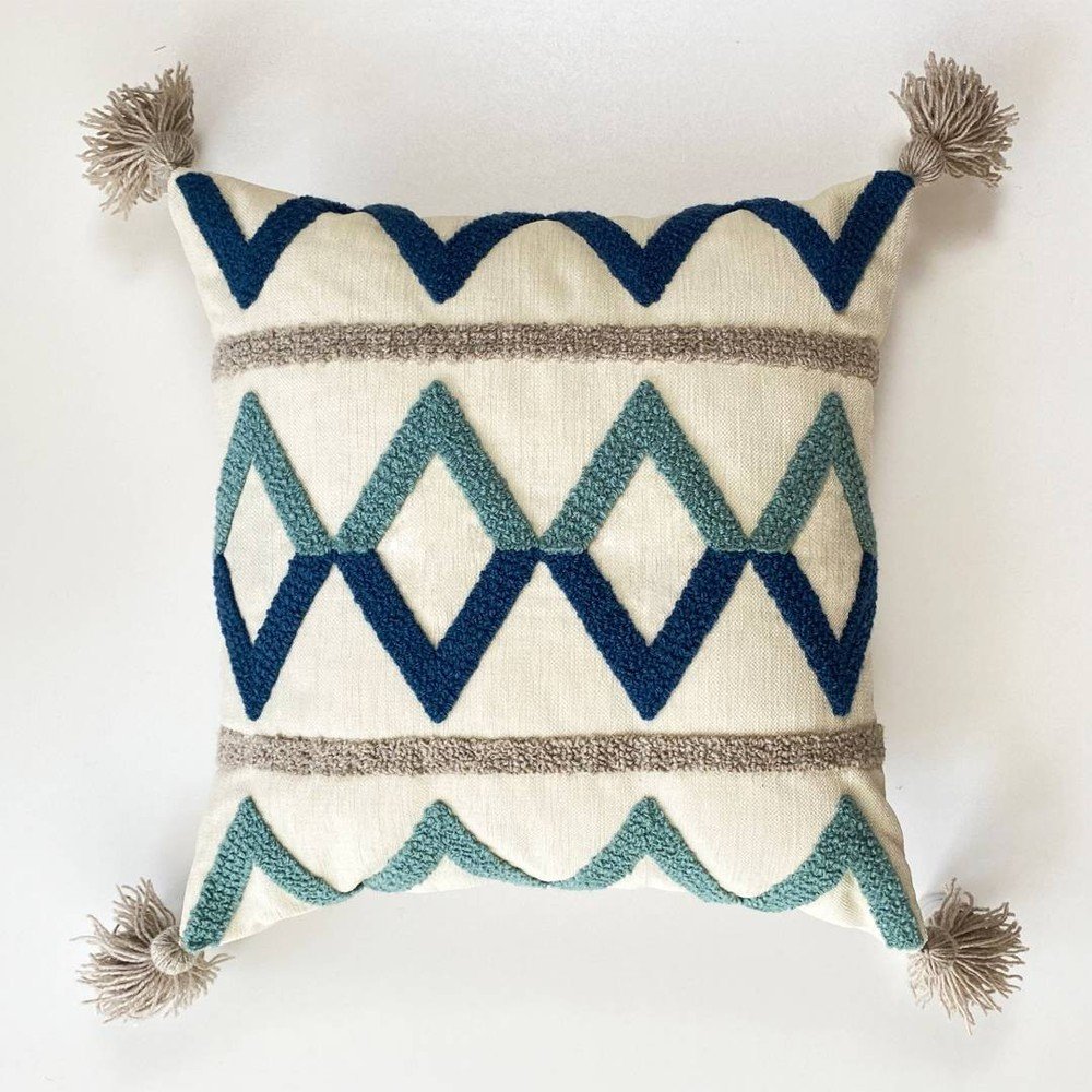 Povlak na polštář s příměsí lnu Joynodes Bethany Tassel, 43 x 43 cm v:1403741