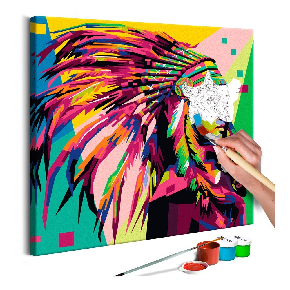 DIY set na tvorbu vlastního obrazu na plátně Artgeist Plume, 40 x 40 cm v:1079224